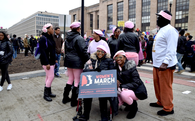 Kareema, lower right, came with a group of friends from Virginia.